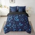 thumbnail image 2 of Homewish Cute Stars Moon 7-Piece Twin Bedding Sets,Cartoon Print Bedding Comforter Set,Dreamy Blue Sheet Sets For Boys Kids,Breathable Home Decor Reversible, 2 of 8