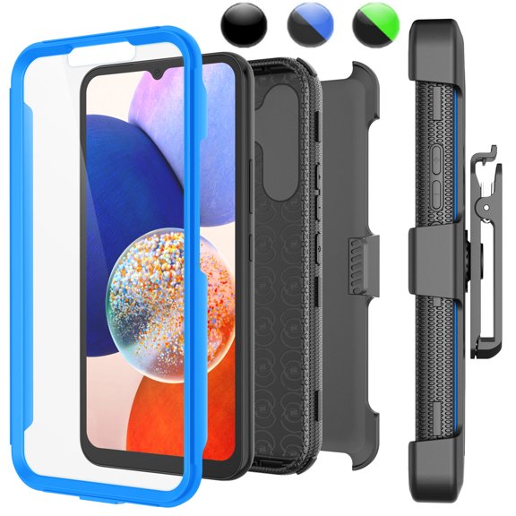 Takfox Samsung Galaxy A54 5G Belt Clip Holster Case with [Built in Screen Protecotr],Rugged Shockproof Heavy Duty Locking Swivel Holster Kickstand Hard Full Body Cover- Blue