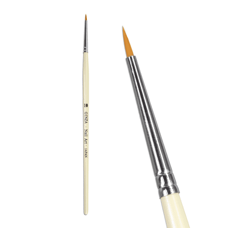 Ginza Detailer Nail Art Brush with White Wooden Handle - H10