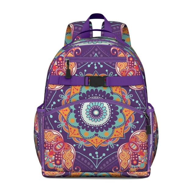 Sac à Dos Chic Coloré Paisley avec Design Ergonomique et Protection de la Colonne Vertébrale pour Adolescents