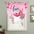 thumbnail image 2 of Valentine's Day Balloon Curtains for Living Room/French Door, Pink Love Gnomes Roses Ombre Romantic Tie Up Curtains 63 Inch Length Energy Saving Kitchen Curtains Shades for Windows 42"x63", 2 of 8