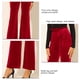 thumbnail image 5 of Pantalones Sueltos De Mujer Cintura Alta Pierna Ancha Con Cinturón Pantalones De Campana De Color Puro Con Bolsillo Lateral Rojo M, 5 of 6