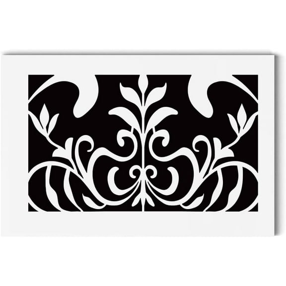 Acrylic Air Vent Cover Victorian Style Pattern Decorative Air Return Vent Cover Victorian Register Vent Cover White Finish Decorative Cover Register Grille for Wall & Ceiling 11.81x7.87"