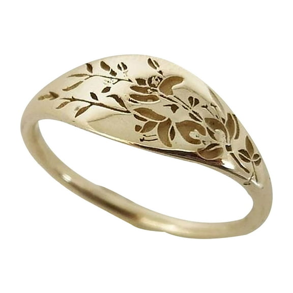 Dengmore Gold Plated Knuckle Rings Set for Women Men Vintage Stackable Midi Finger Rings Set Bohemian Hollow Carved Flowers Rings