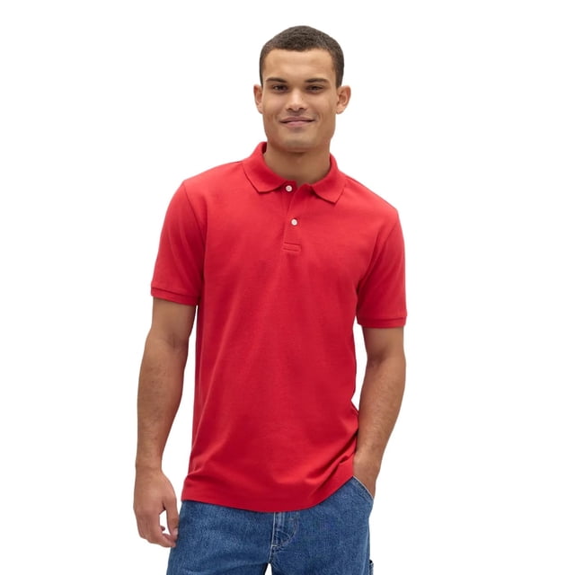 Polo de piqué elástico GAP Moderno Rojo V2 S