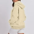 thumbnail image 3 of Outfmvch Hoodies Womens Hoodies Women'S Solid Color Zipperless Long Sleeved Pullover Hooded Sweater Zip Up Hoodie Women Beige 3Xl, 3 of 5