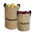 thumbnail image 2 of KDFWDM Potato Onion Storage Bag, Washable Canvas Onion and Potato Storage Bag, Drawstring Garlic Onions Potatoes Keeper with Side Zipper for Pantry, Kitchen, Refrigerator, 2 of 6