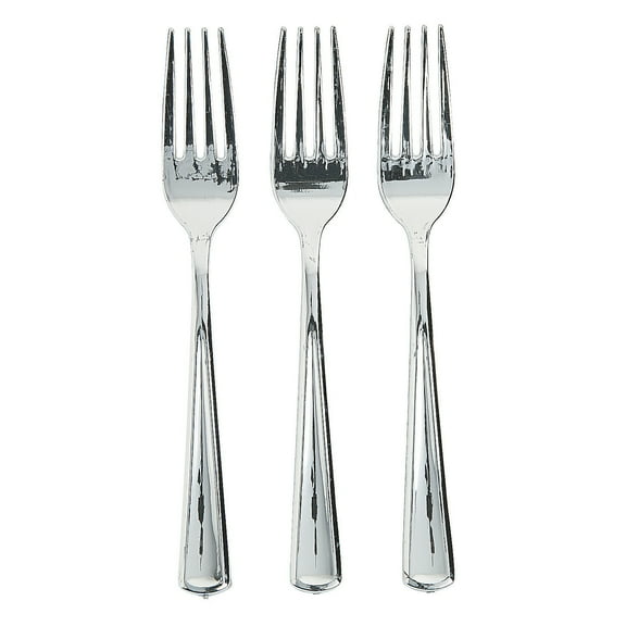 Premium Silver Metallic Forks (24Pc) - Party Supplies - 24 Pieces