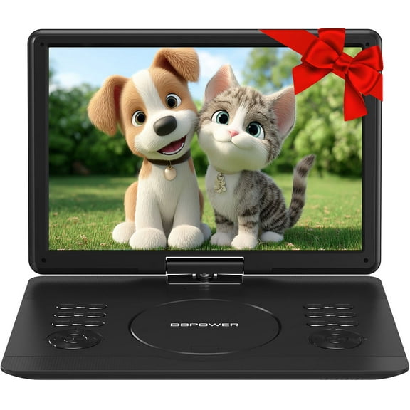 16.9" Portable DVD Player with 14.1" Swivel HD Screen,with Control Remote, 5-Hour Built-in Rechargeable Battery,Car Charger & AC Adapter, Supports CD/DVD/SD Card/USB/Sync TV, Regions Free