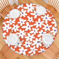 thumbnail image 2 of Spring-Inspired Daisy Round Tablecloth with Elastic Border, Made of Polyester Fabric, Water-Resistant and Durable, Fits 44-52 Inch Round Table for Dining or Patio, 2 of 7