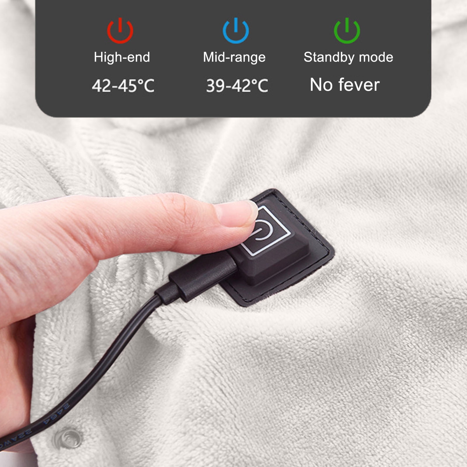 USB Heated Blanket Throw, Fast Heating Electric Blanket with 3 Heat Settings and Overheat Protection, for Office Home Travel Sofa Relaxation Warm Gift