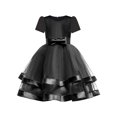 thumbnail image 1 of Girls Dress Short Sleeve Black Ball Gown Wedding Party Pageant 12 Years, 1 of 4