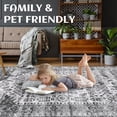 thumbnail image 3 of FairOnly Washable Area Rug for Living Room Bedroom Vintage Rug with Rubber Backing Indoor 8' x 10' Low Pile Stain Resistanta Area Rug, Grey, 3 of 7