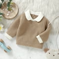 thumbnail image 6 of XFHLMJFF Boys Girls Sweater Cute Toddler Baby Knit Turn Down Collar Long Sleeve Pullover Fall Winter Clothes, 6 of 7