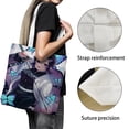 thumbnail image 3 of Kochou Shinobu Bolso de tela con estampado de lienzo para mujer, bolsa de compras reutilizable y estética, con cremallera interior, regalo para mujer,38*45cm., 3 of 6