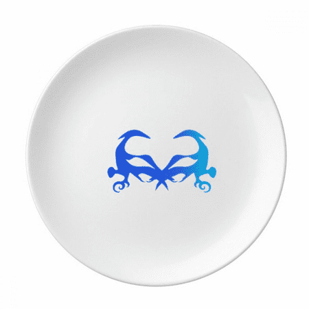 

Blue Mysterious Pattern Head Plate Decorative Porcelain Salver Tableware Dinner Dish