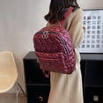 thumbnail image 1 of Bolso Mochila informal de moda, mochila de nailon acolchada, grande para viaje, mochila para mujer y niña, 1 of 8