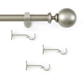 thumbnail image 5 of Threadmade Cordelia Single Curtain Rod with Globe Ball Finial, Antique Pewter - 32"W x 78"L, 5 of 6