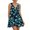 Turquoise, variant on WTOBBY Women's Spring Summer Casual V-Neck Floral Print Sleeveless Dress with Pleated Skirt and Lightweight Fabric for Daily Wear and Weekend Outings,BeigeL