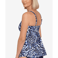 thumbnail image 2 of Swim Solutions Women's Printed Underwire Tankini Top (14, Navy Multi), 2 of 3