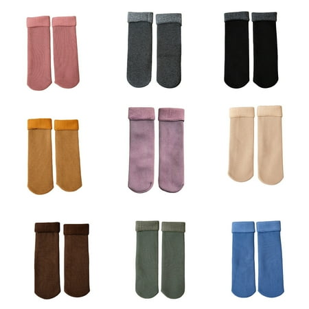 

Juliy 1 Pair of Men and Women in Winter Plus Velvet Thick Cashmere Floor Socks in Snow Socks in Snow