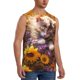 thumbnail image 2 of Balery Cute Cat Sunflower Camisetas sin mangas para hombre, absorbe la humedad y protege contra el mal olor.-Large, 2 of 7