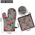 thumbnail image 6 of Pioneer Flower Kitchen Oven Mitt and Pot Holder Sets 2 Pcs for Baking, Cooking and Grilling, Heat Resistant Up To 392 °F, 6 of 7