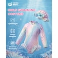 thumbnail image 2 of Girls One Piece Swimsuits Mermaid Swimsuit for Girls Long Sleeve Swimsuit 3T Swimsuit Girls 4T Bathing Suits for Girls, 2 of 7