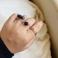 thumbnail image 3 of Natural Stone Stackable Ring Set, Boho Style Multiple Finger Rings, 3 of 6
