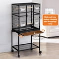 thumbnail image 7 of Extra Tall Large Bird Cage, Bird Cage with Rolling Storage Stands, Feed Bowls, Wide Tall Parrot Cage for Parakeets, Conures, Cockatiel, Cockatoo Sturdy Metal Aviary, 7 of 7