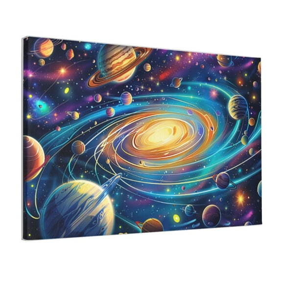 12x18 inch Canvas Hanging Picture Colorful Universe Planet,Apartment Bedroom,Lounge,Man Cave,Hotels Wall Art Prints Decor Painting,Gifts For Space Enthusiasts,Modern Art Planet Canvas Prints