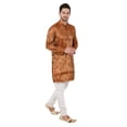 thumbnail image 3 of eloria Men's Tunic Jacquard Kurta Pajama Indian Traditional Suit Wedding Party Dress Set Party Wear Apparel, 3 of 6