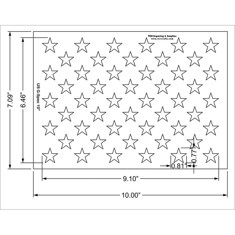 50 Star Field Stencil - US/American Flag - G-Spec - 7.08H x 10L