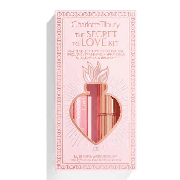 Charlotte Tilbury The Secret to Love Kit- Love Frequency Mini EDP Full size Pillow Talk Matte Revolution Lipstick