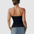 thumbnail image 2 of Tank Tops for Women,Elastic Fitted Solid Tube Top Off Shoulder Backless Casual Going Out Bandeau,Camisole Tops for Women,Black,S, 2 of 9