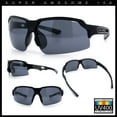 thumbnail image 2 of Xloop Mens Baseball Half Rim Rectangular Wrap Around Sport Plastic Sunglasses [Black Grey Accent], 2 of 7