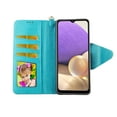 thumbnail image 2 of Case For Samsung Galaxy A32 5G Detachable Magnetic Wallet Pu Leather Cover Flap Closure Snap-on Book Style Cases Cash Pocket with Card Slots Holder Wrist Strap 2 in 1 Folio Flower on Blue, 2 of 3