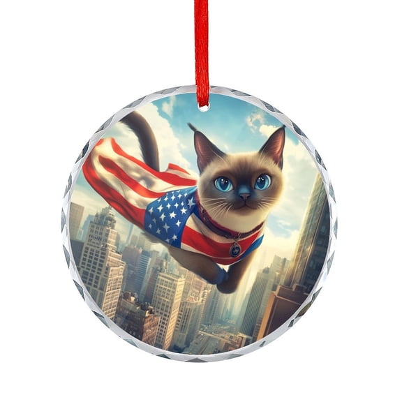 Siamese Cat Christmas Ornament Cute Animal Cat Christmas Decorative Hanging Ornaments Holiday Home Decor