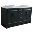 thumbnail image 2 of Bellaterra Home 400700-61D-DG-WER 61 in. Double Rectangle Sink Vanity with Quartz Top, Dark Gray & White, 2 of 26