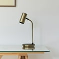 thumbnail image 5 of Brightech Ezra 16.5" Antique Brass Dimmable LED Industrial Desk Lamp with Wireless Charging Pad and Adjustable Lamp Head, 5 of 11