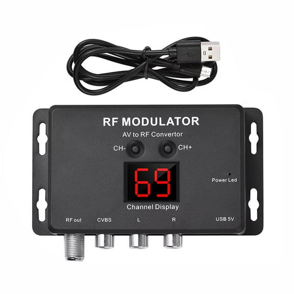 M60 Modulator Av To Rf Converter Tv Modulator Av To Rf Converter Extender With 21 Channel Display Ntsc/Pal B/G I, D/K, Lm/N