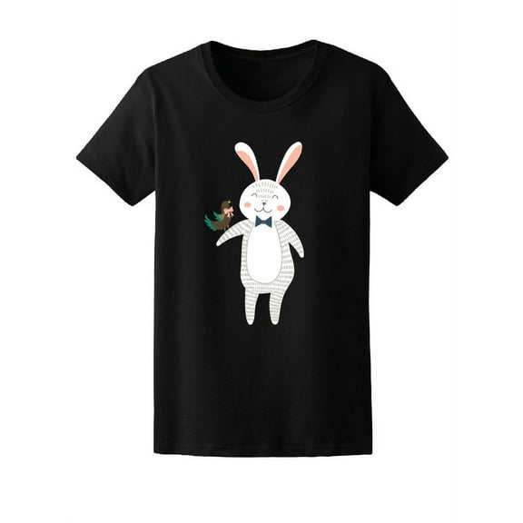 White Sweet Rabbit, Cute Bunny T-Shirt Women -Image by Shutterstock, Female Large