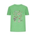 thumbnail image 1 of Camisetas de Verano de Mujer Pequeña Flor Impresa Cuello Redondo Manga Corta Superior, Verano Superior de las Mujeres, 1 of 8