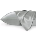 thumbnail image 1 of Funda de almohada estándar satinada, color gris plateado, juego de 2, 1 of 4