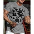 thumbnail image 2 of Gymish Beast Mode Workout Shirt for Men – Motivational Gym T-Shirt, Athletic Fitness Wear for Lifters, Heather Grey, Large, 2 of 6