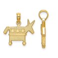 thumbnail image 2 of Democratic Donkey Mascot Charm Pendant Necklace in 14K Yellow Gold with Chain, 2 of 4