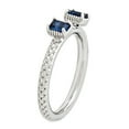 thumbnail image 3 of Created Sapphire Sterling Silver Two-Stone Ring, 3 of 4