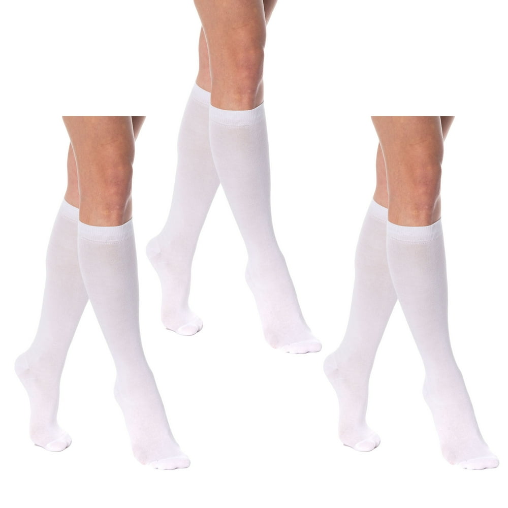 AWS/American Made Over The Calf Socks for Men and Women White 3 PAIRS