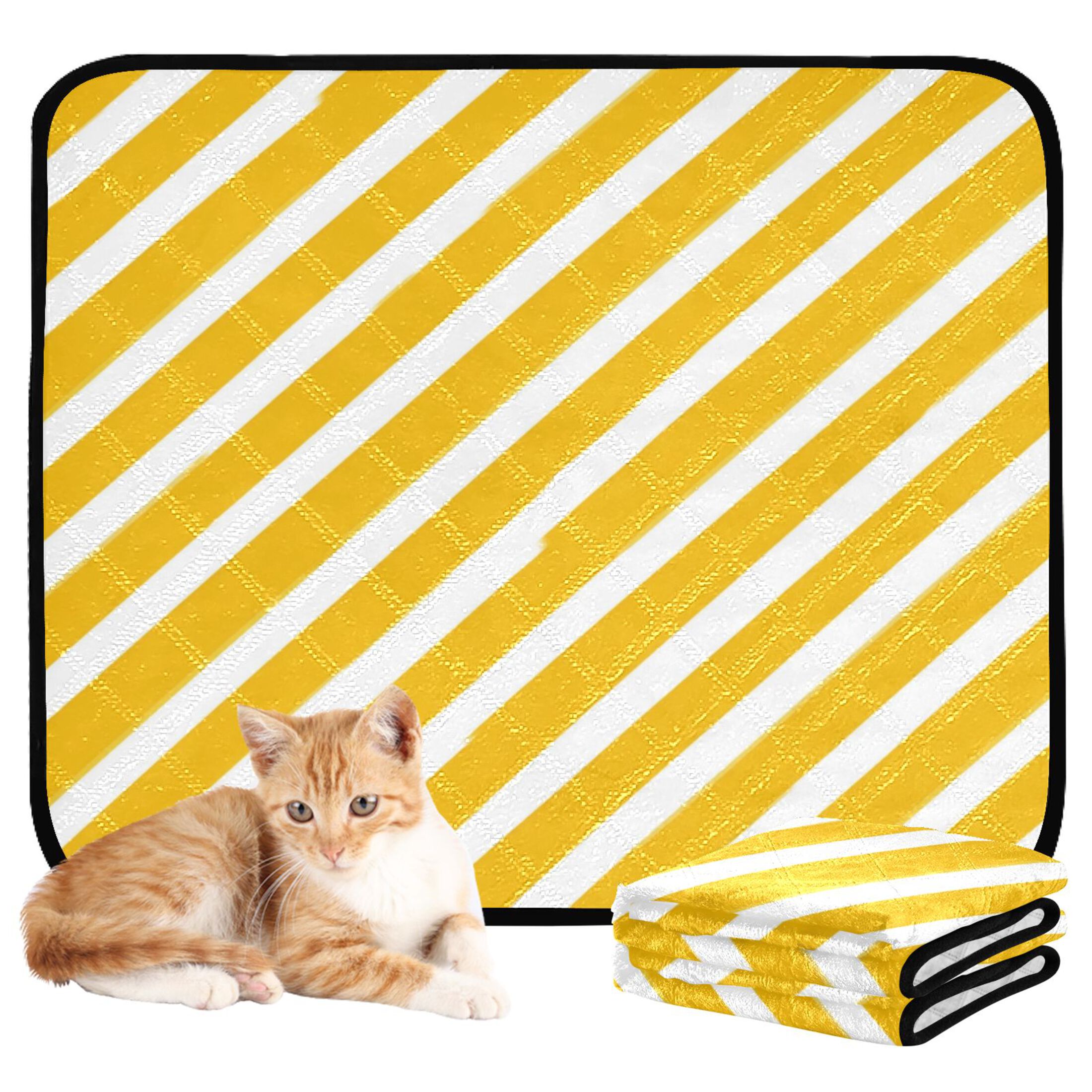 IAUYY Washable Pee Pads for Dogs Smallx3 Absorbent and Leak-Proof Non-Slip Reusable Puppy Pee Pads for Dogs Applicable to Playpen Potty Crate Diagonal Stripe Illustration