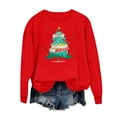 thumbnail image 6 of FAWUUDO Christmas Sweaters for Women Santa Christmas Tree Graphic Pullover Xmas Snowman Sweaters Red, 6 of 6